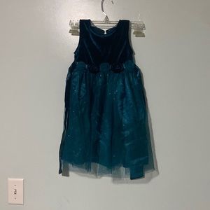 Teal Sparkle Kids Dress (4T)